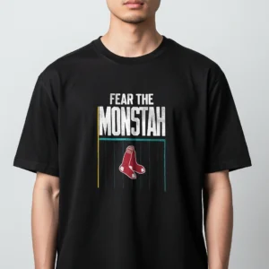 Fear The Monstah Tee Vintage Boston Baseball Fan Graphic T-Shirt available at our Los Angeles warehouse
