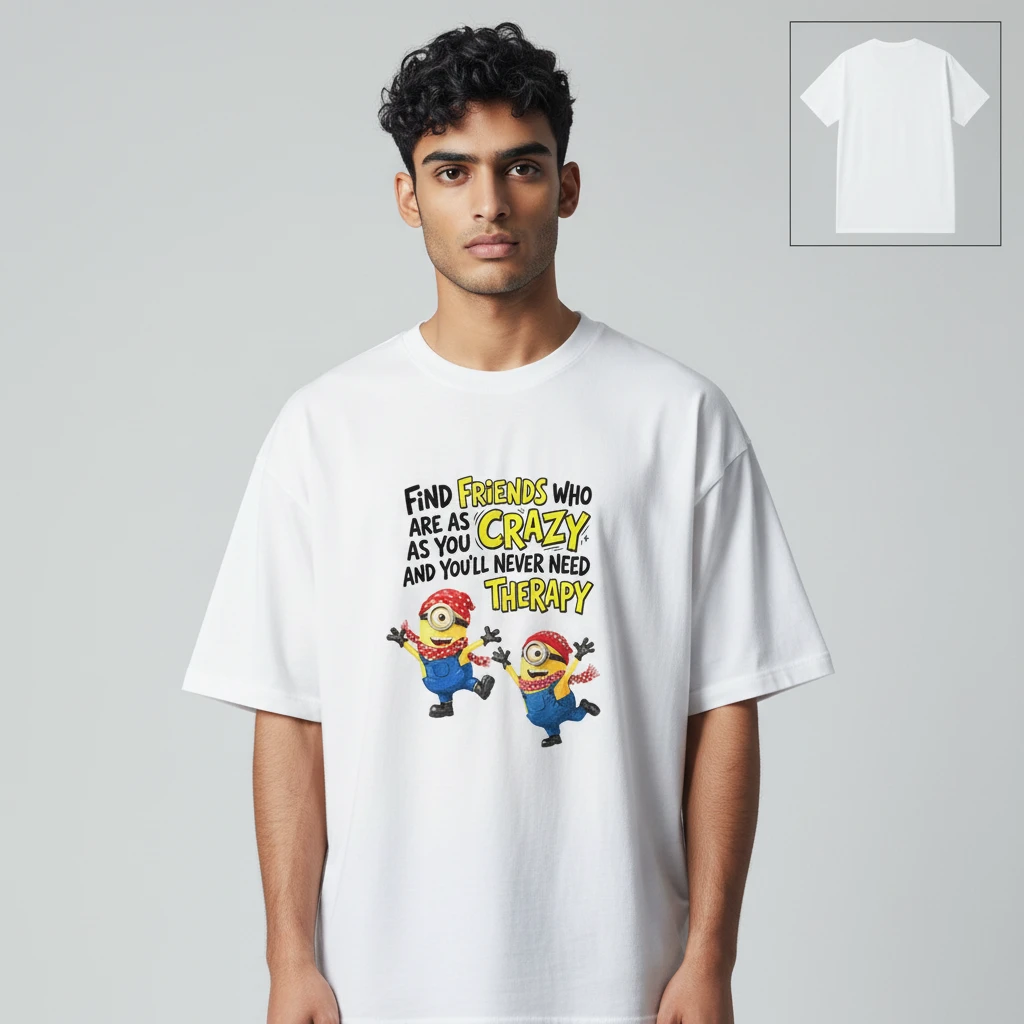 Find Friends Who Are as Crazy as You Tee Funny Minions Frien — Los Angeles Find Friends Who Are as Crazy as You Tee Funny Minions Friendship Quote Graphic T-Shirt available at our Los Angeles warehouse