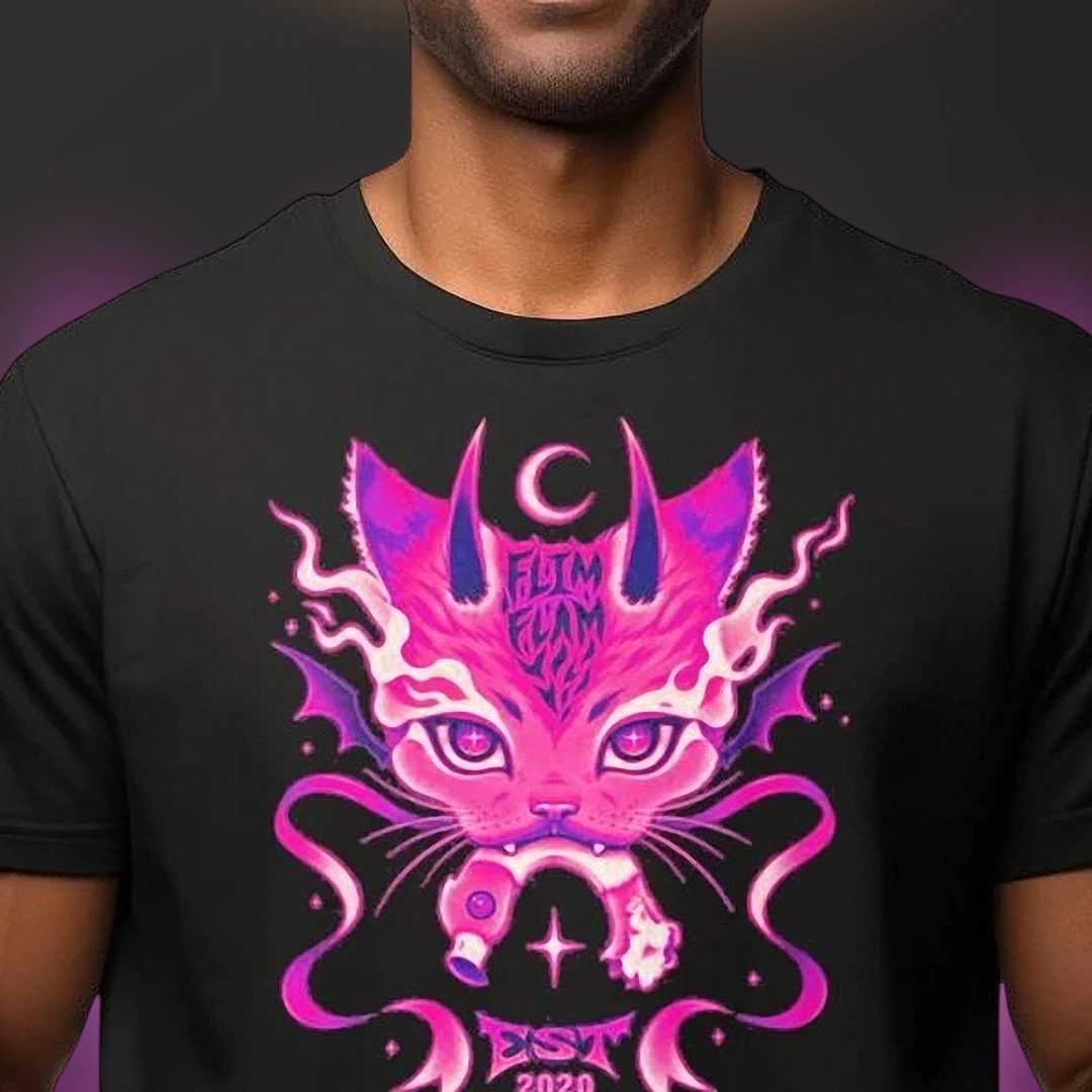 flim-flam-est-2020-devil-cat-tee-neon-goth-occult-graphic-shirt-for-men-and-wome.webp Flim Flam Est 2020 Devil Cat Tee, Neon Goth Occult Graphic Shirt for Men and Women, Dark Fantasy Streetwear Gift
