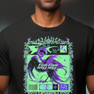 Flim Flam Gothic Flamingo Graphic Tee, Y2K Cyber Streetwear Unisex T-Shirt