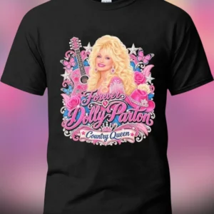 Forever Dolly Parton Country Queen Tee, Retro Western Country Music Graphic T-Shirt for Women and Me available at our Los Angeles warehouse