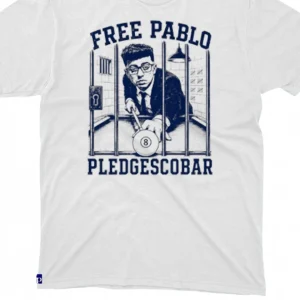 Free Pablo Pledgescobar Tee Pablo Escobar Prison Graphic Streetwear T-Shirt available at our Los Angeles warehouse