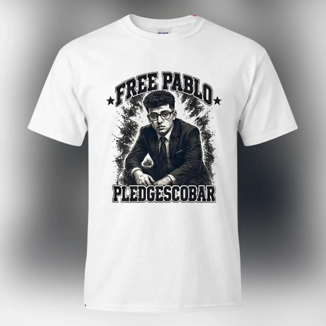 Free Pablo Pledgescobar Tee Penn State White Out Graphic Shirt available at our Los Angeles warehouse