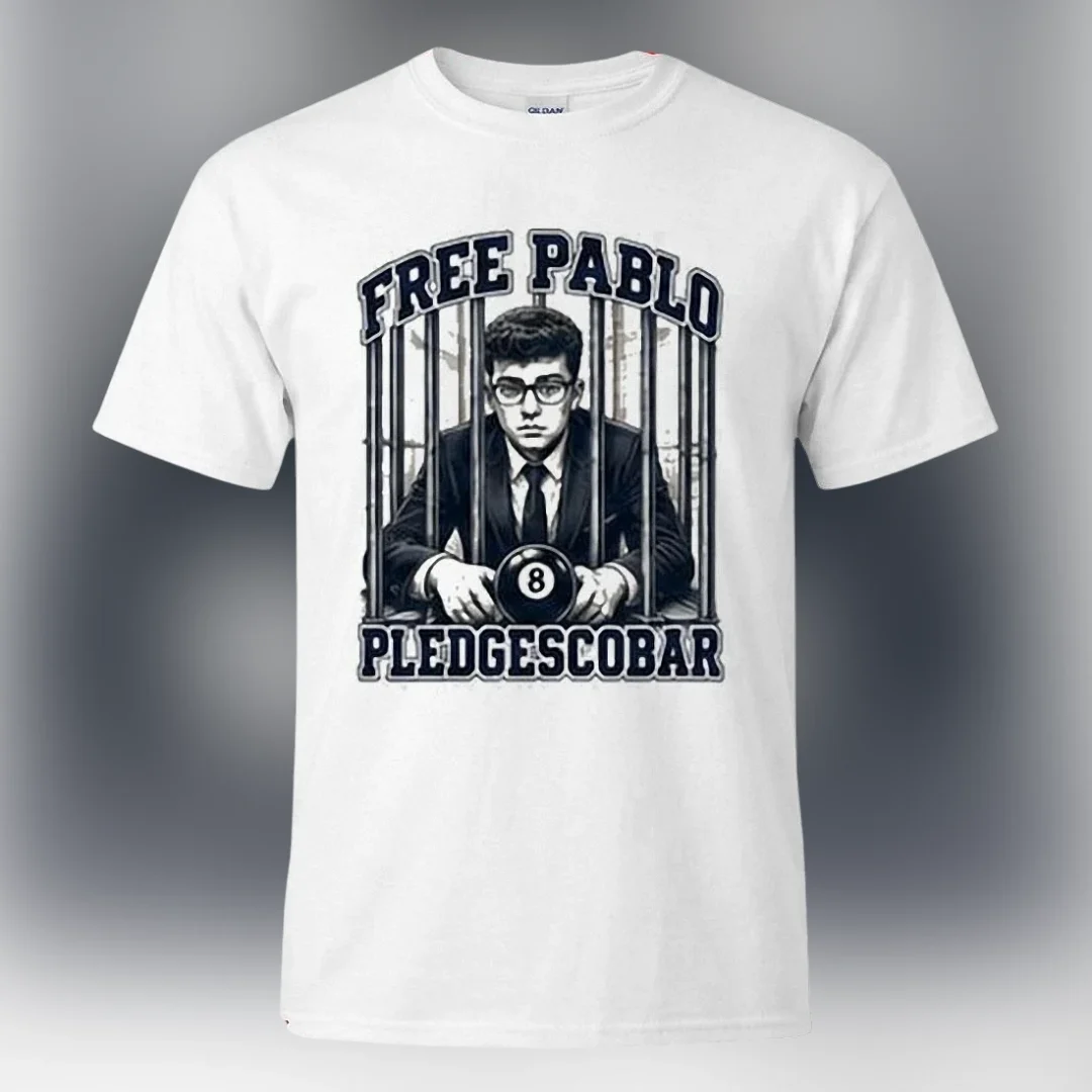 Free Pablo Pledgescobar Tee, Vintage Pablo Escobar Prison Graphic T-Shirt for Men and Women available at our Los Angeles warehouse