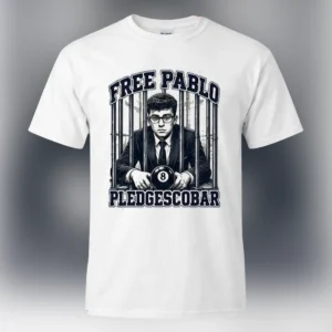 Free Pablo Pledgescobar Tee, Vintage Pablo Escobar Prison Graphic T-Shirt for Men and Women available at our Los Angeles warehouse