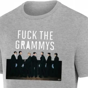 Fuck The Grammys BTS Graphic Tee, K-Pop Music Fan Statement Shirt, Edgy Streetwear Concert Outfit for Men and Women