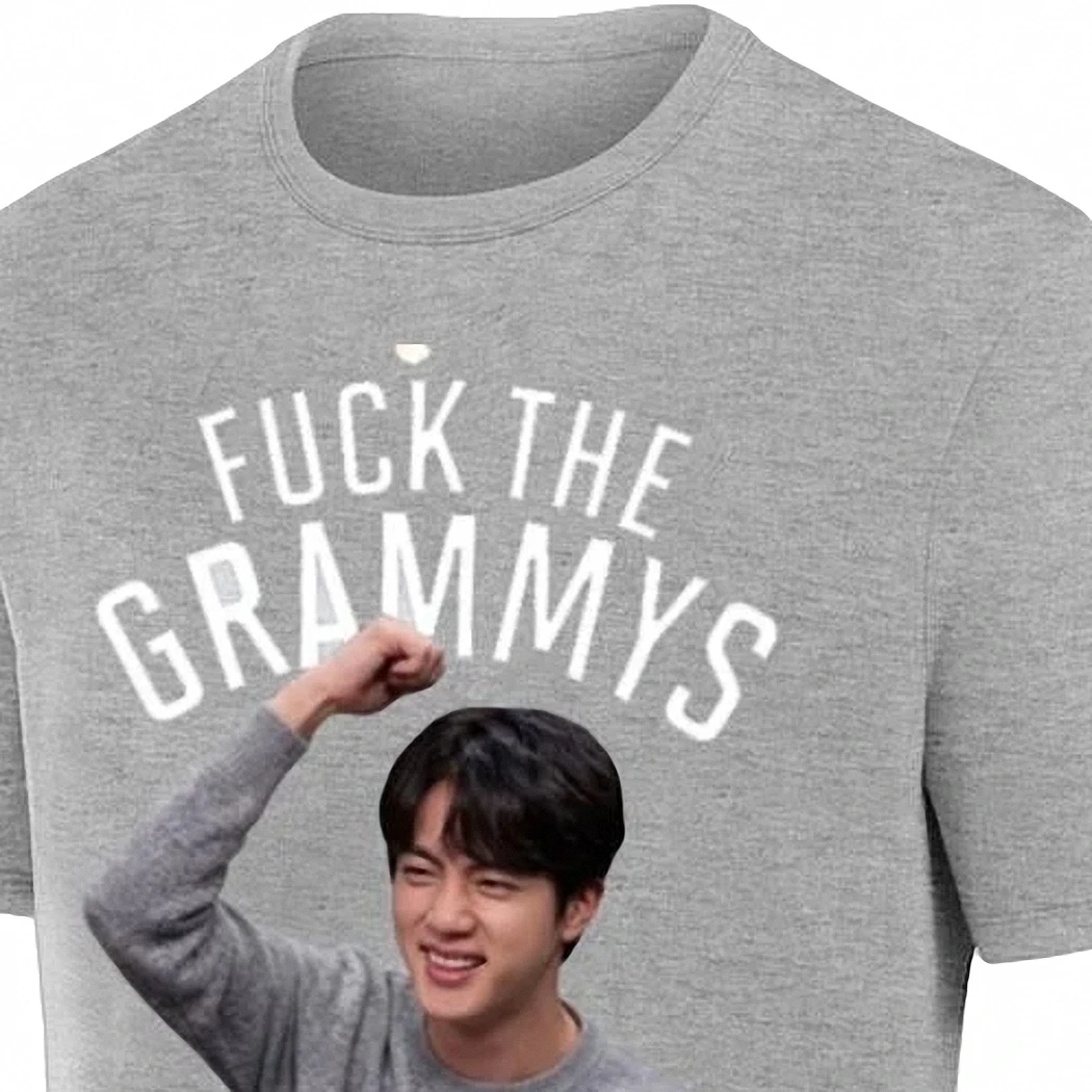 Fuck The Grammys Jin Graphic Tee, BTS K-Pop Music Statement Slogan T-Shirt for Fans