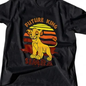 Future King Simba Graphic Tee Retro Sunset Lion T-Shirt
