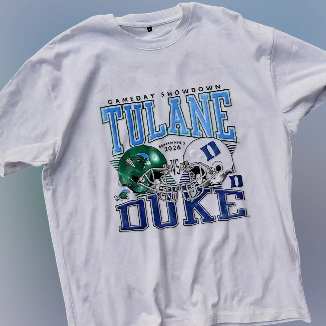 Gameday Showdown Tulane vs Duke September 5 2026 Tee Vintage — Los Angeles Gameday Showdown Tulane vs Duke September 5 2026 Tee Vintage College Football Game Day Shirt available at our Los Angeles warehouse