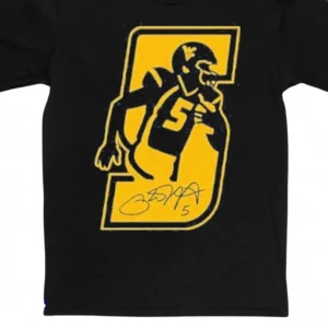 Garrett Greene Tee West Virginia Football Number 5 Signature Graphic Shirt available at our Los Angeles warehouse