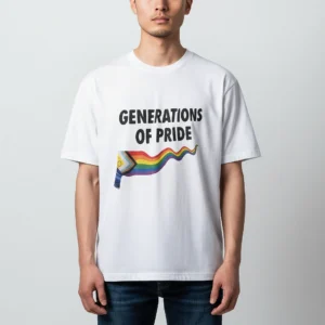 Generations of Pride Tee, Rainbow Flag Equality Shirt, Inclusive Pride Community Apparel for Allies available at our Los Angeles warehouse