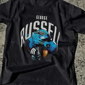 George Russell Graphic Tee Formula 1 Racing Helmet Shirt F1 Fan Gift Race Day Apparel
