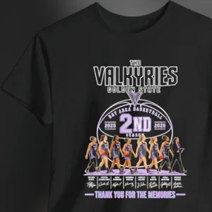 Golden State Valkyries Bay Area Basketball Tee Second Season Thank You for the Memories Commemorative Fan Shirt
