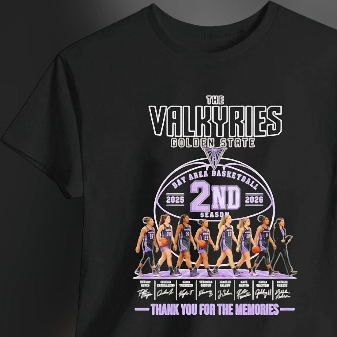 Golden State Valkyries Bay Area Basketball Tee Second Season Thank You for the Memories Commemorative Fan Shirt