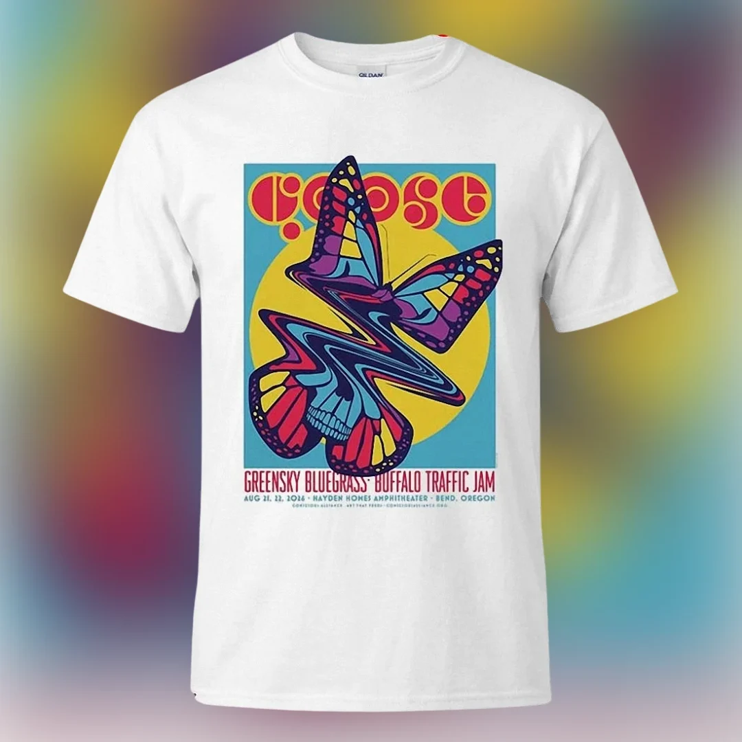 Goose Greensky Bluegrass Bend Oregon Concert Tee, Hayden Homes Amphitheater Buffalo Traffic Jam Tour available at our Los Angeles warehouse