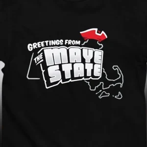 Greetings From The Maye State Tee Vintage Massachusetts Football Fan Graphic T-Shirt