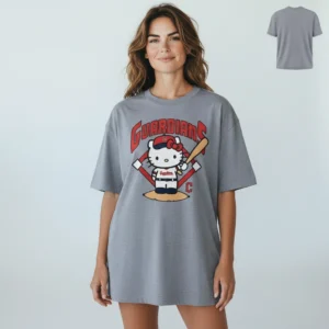 Guardians Hello Kitty Baseball Tee Cute Sports Graphic T-Shirt available at our Los Angeles warehouse