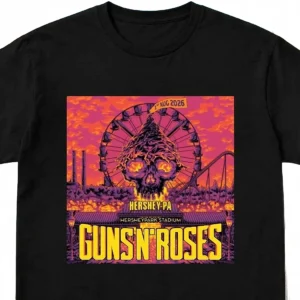 Guns N' Roses Hersheypark Stadium Aug 1 2026 Tee Hershey PA Concert Souvenir Rock Band Tour Shirt