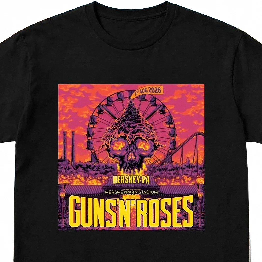 Guns N' Roses Hersheypark Stadium Aug 1 2026 Tee Hershey PA Concert Souvenir Rock Band Tour Shirt
