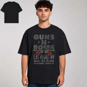 Guns N Roses Las Vegas NV Aug 22 2026 Allegiant Stadium Concert Tee, Vintage Rock Band Tour Shirt available at our Los Angeles warehouse