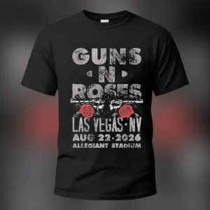 Guns N Roses Las Vegas NV Aug 22 2026 Allegiant Stadium Tee Vintage Rock Band Tour Concert Shirt available at our Los Angeles warehouse
