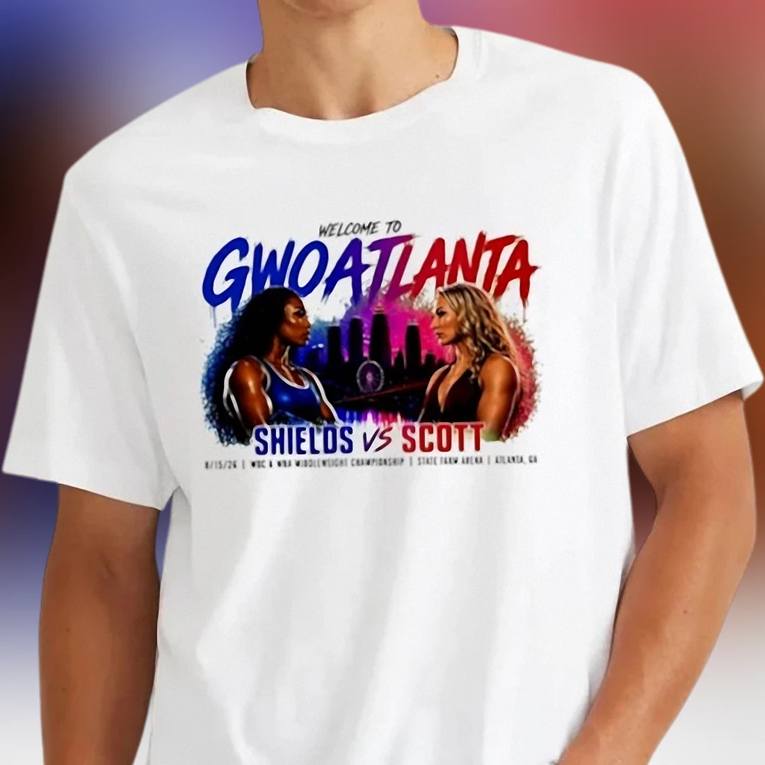 Gwoatlanta Claressa Shields vs Scott Fight Tee, WBC Middleweight Championship Atlanta Boxing Graphic T-Shirt