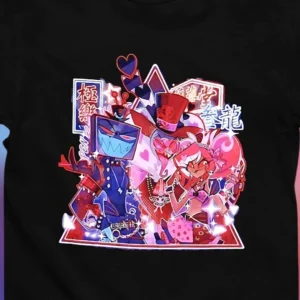 Hazbin Hotel The Vees Vox Valentino Velvette Tee, Anime Graphic T-Shirt Gift for Animation Fans