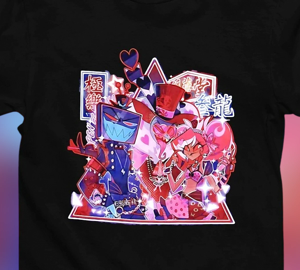 hazbin-hotel-the-vees-vox-valentino-velvette-tee-anime-graphic-t-shirt-gift-for.webp Hazbin Hotel The Vees Vox Valentino Velvette Tee, Anime Graphic T-Shirt Gift for Animation Fans