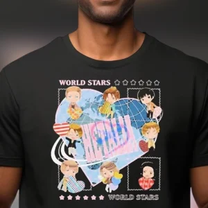 Hetalia World Stars Chibi Anime Graphic Tee Cute Manga Characters Fan Shirt