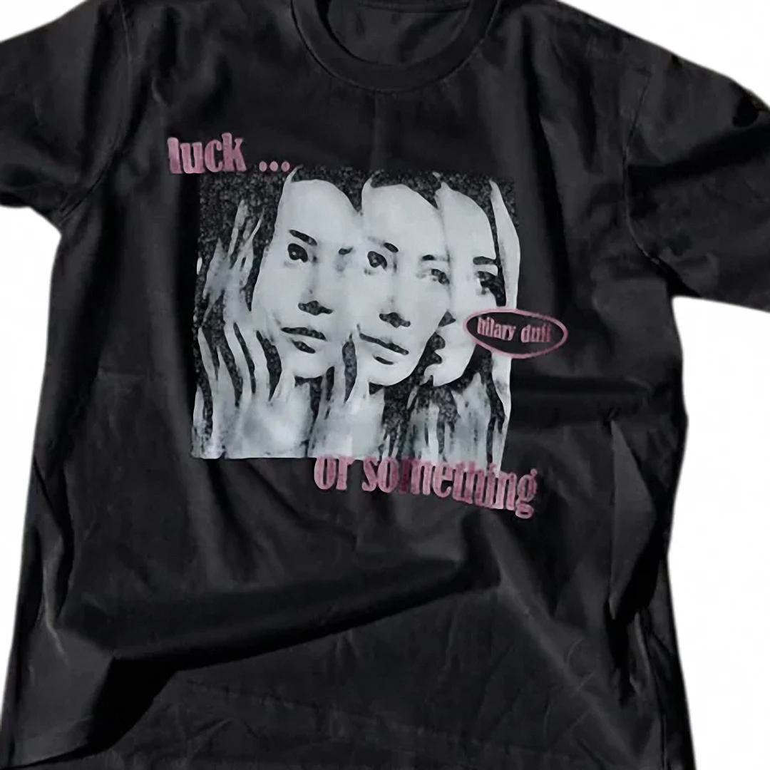 Hilary Duff Luck or Something Tee, Y2K Pop Album Graphic Shirt, Retro Concert Fan Merch Gift