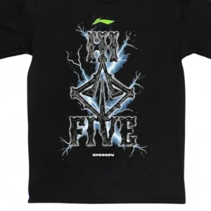 HIT FIVE Chengdu Graphic Tee, Gothic Lightning Urban Streetwear T-Shirt available at our Los Angeles warehouse