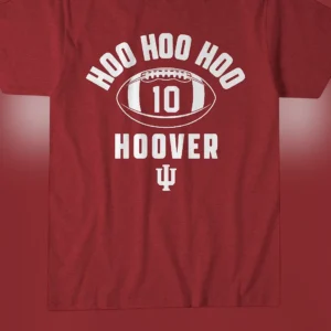 Hoo Hoo Hoo Hoover Indiana Football Fan Graphic Tee available at our Los Angeles warehouse
