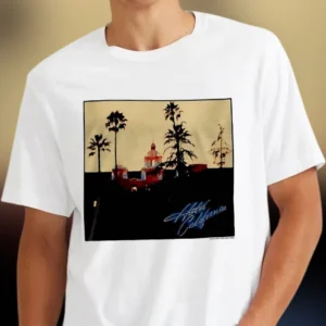 Hotel California Vintage Graphic Tee, Classic Rock Album Art Music Shirt for Men and Women