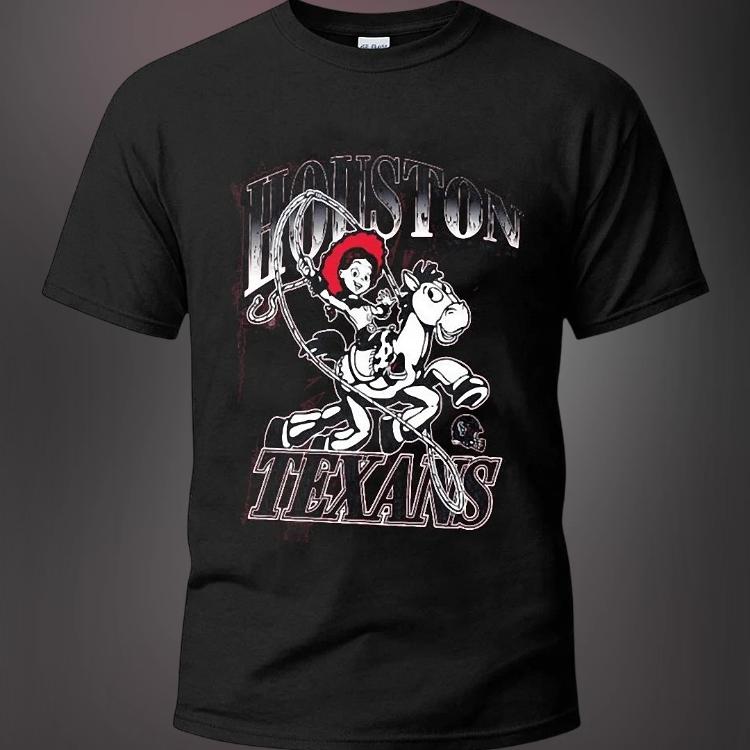 Houston Texans Jessie Cowgirl Graphic Tee, Vintage Western Football Fan Shirt for Men and Women available at our Los Angeles warehouse