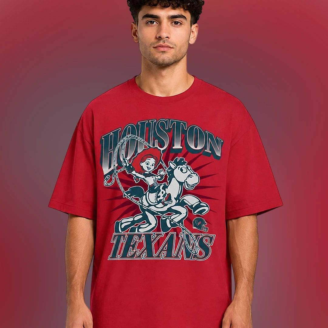 Houston Texans Jessie Rodeo Vintage Graphic Tee, Retro Football Fan Apparel available at our Los Angeles warehouse
