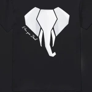 I Am Who I Am Elephant Graphic Tee, Geometric Minimalist Wildlife Statement Shirt for Men and Women