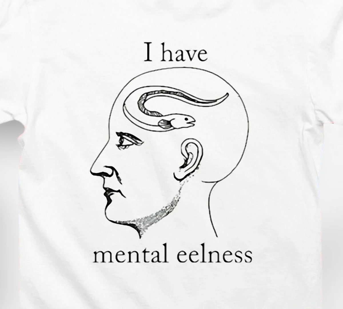 I Have Mental Eelness Tee Funny Pun Graphic T-Shirt for Men and Women