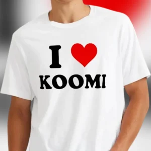I Heart KOOMI Tee Retro Red Heart Graphic Shirt Cute Fandom Gift for Fans Unisex Casual Tee