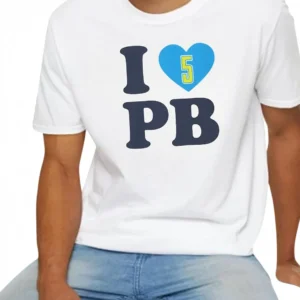 I Heart PB Graphic Tee, Personalized Number Slogan T-Shirt, Custom Initial Gift for Men and Women available at our Los Angeles warehouse