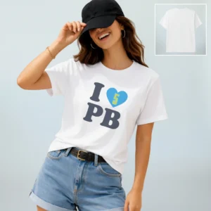 I Heart PB Tee Personalized Pickleball Graphic T-Shirt Gift for Women and Men available at our Los Angeles warehouse