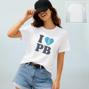 I Heart PB Tee Personalized Pickleball Player Shirt Custom Number Graphic T-Shirt available at our Los Angeles warehouse