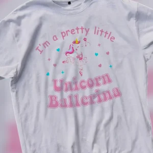 I'm a Pretty Little Unicorn Ballerina Tee Cute Dance Recital Birthday Shirt for Girls