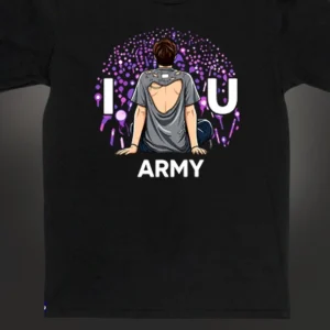 I U Army Tee Jungkook Inspired Kpop Concert Graphic Shirt for Fans available at our Los Angeles warehouse