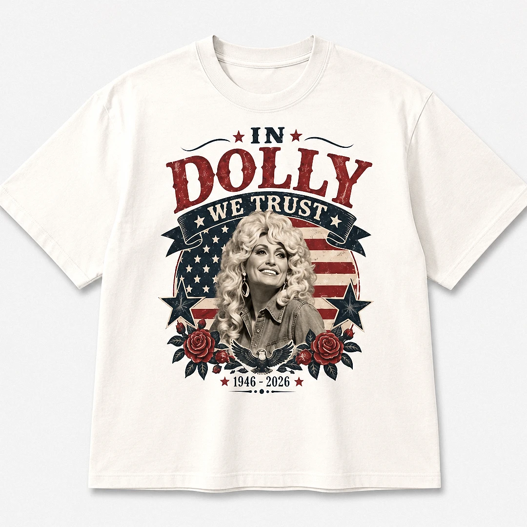 In Dolly We Trust Tee, Vintage Dolly Parton 1946-2026 Countr — Los Angeles In Dolly We Trust Tee, Vintage Dolly Parton 1946-2026 Country Music Graphic T-Shirt available at our Los Angeles warehouse