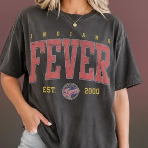Indiana Fever Vintage Tee, Est. 2000 Retro Collegiate WNBA Basketball Fan Graphic Shirt