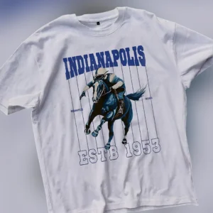 Indianapolis ESTB 1953 Tee Vintage Horse Racing Graphic T-Shirt available at our Los Angeles warehouse
