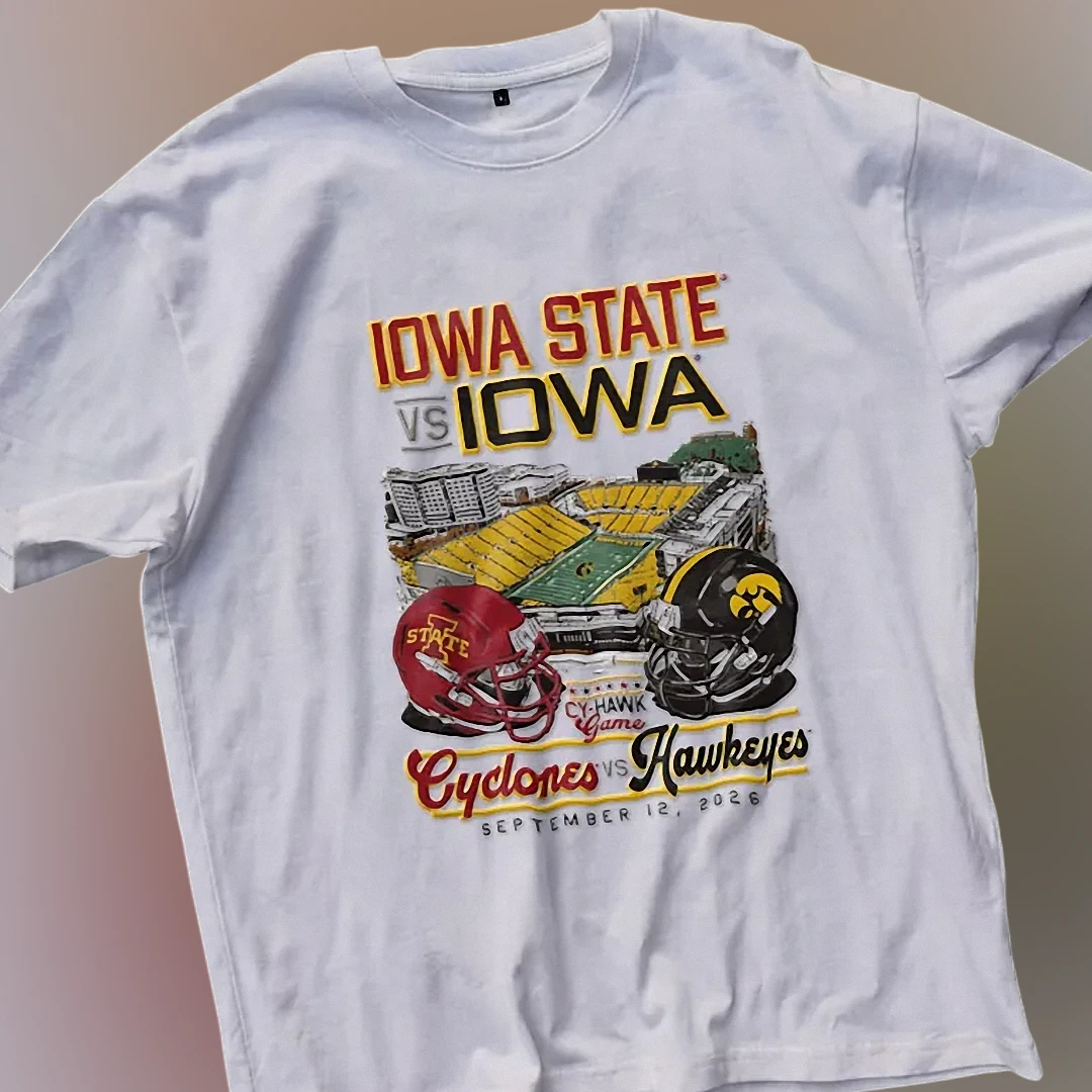Iowa State vs Iowa Cy-Hawk Game Tee 2026 Cyclones vs Hawkeye — Los Angeles Iowa State vs Iowa Cy-Hawk Game Tee 2026 Cyclones vs Hawkeyes Football Rivalry T-Shirt available at our Los Angeles warehouse