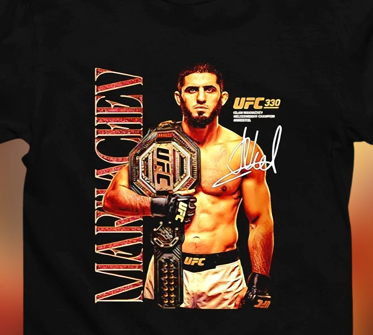 Islam Makhachev UFC Champion Signature Graphic Tee, MMA Fighter Fan Gift Shirt