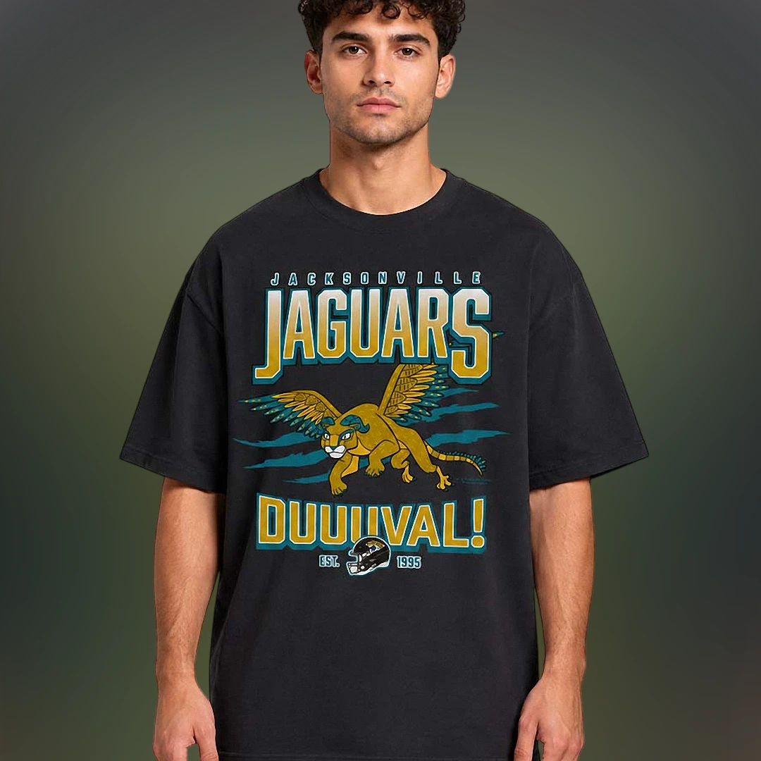 Jacksonville Jaguars Duuuval Est 1995 Graphic Tee, Retro Foo — Los Angeles Jacksonville Jaguars Duuuval Est 1995 Graphic Tee, Retro Football Fan T-Shirt Gift available at our Los Angeles warehouse