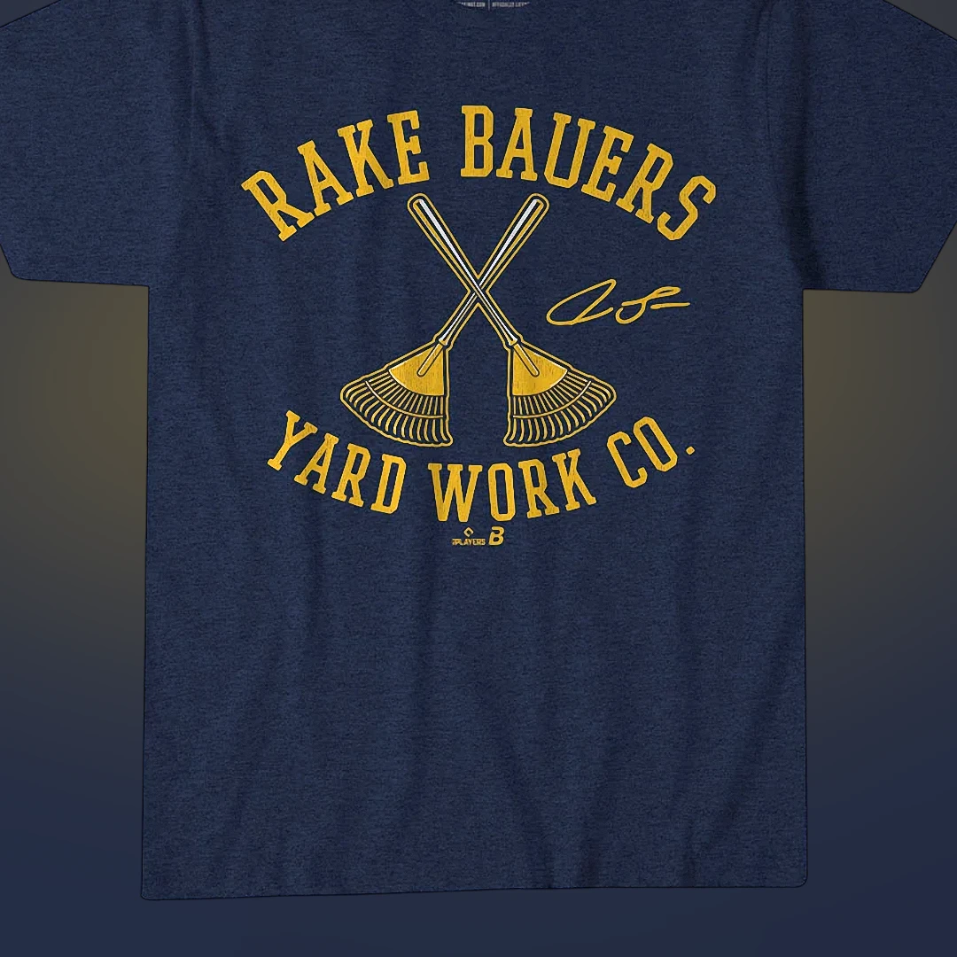 Jake Bauers Rake Bauers Yard Work Co Tee, Milwaukee Baseball — Los Angeles Jake Bauers Rake Bauers Yard Work Co Tee, Milwaukee Baseball Fan Graphic T-Shirt available at our Los Angeles warehouse